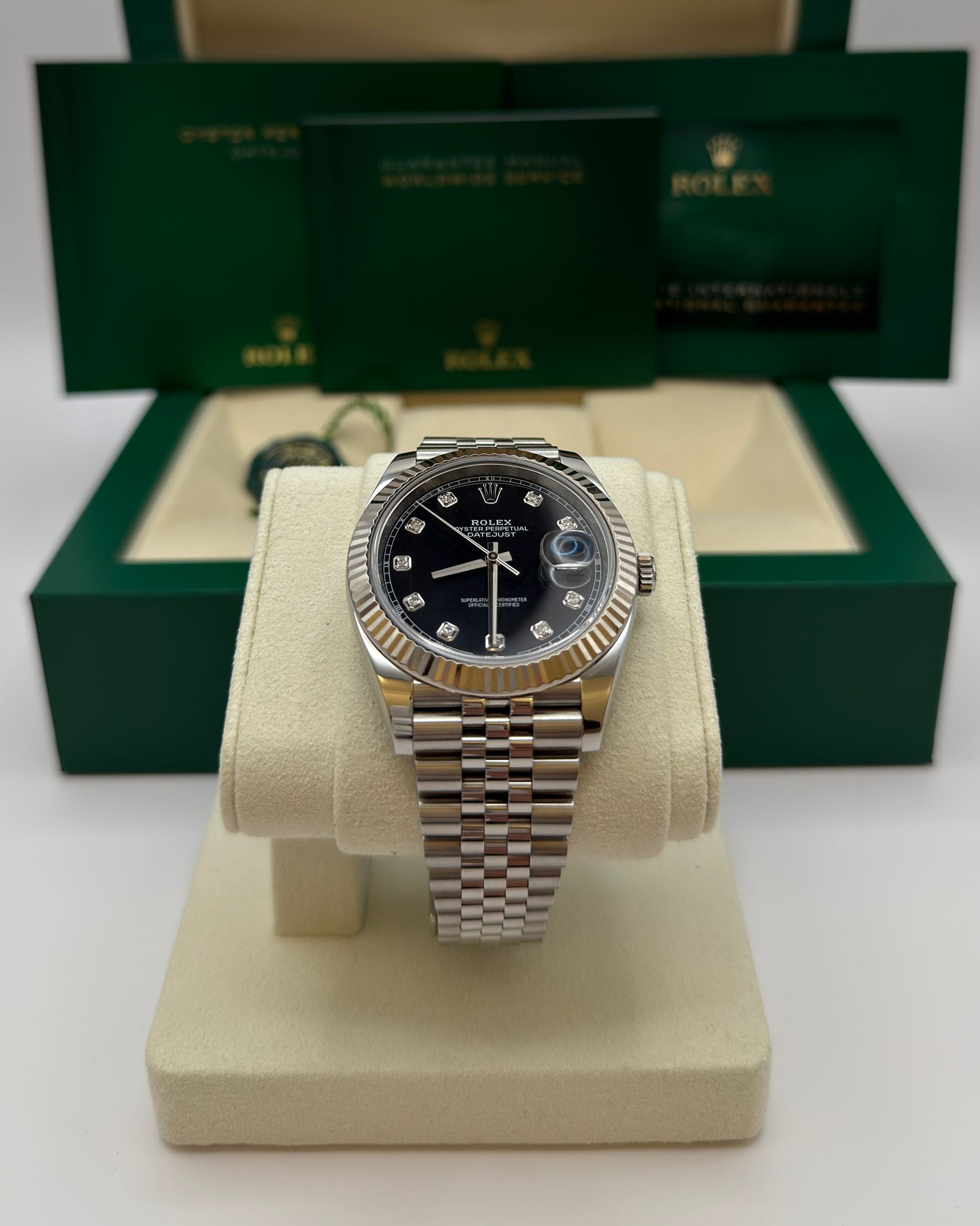 Datejust 41 Black Dial mit Diamantbesatz Full Set 2020 - 126334