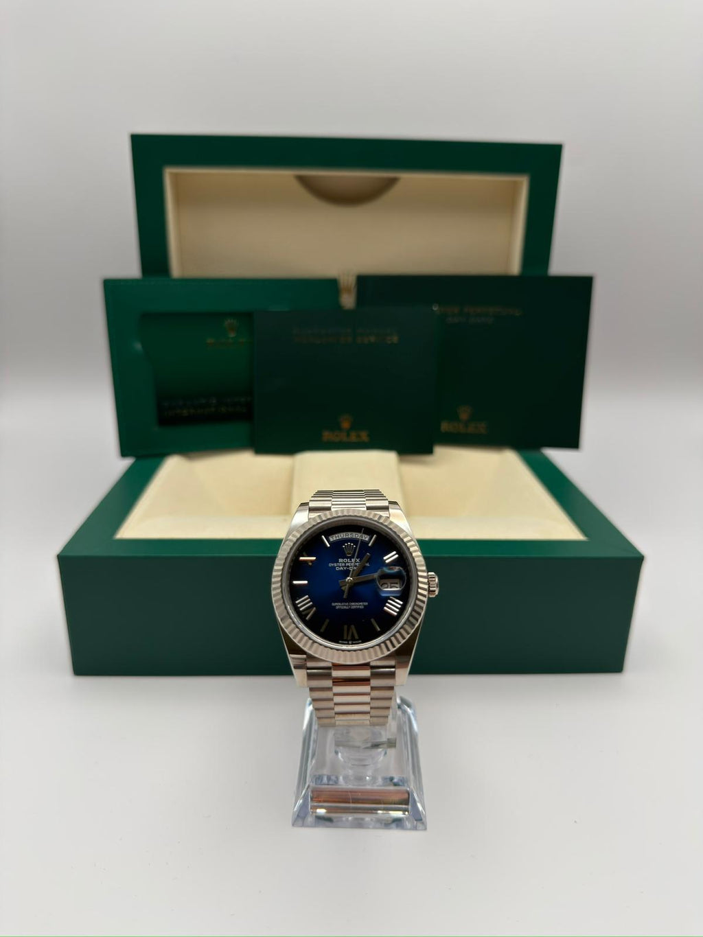 Day-Date 40 Weißgold Blue Ombre Full Set 2024 - 228239