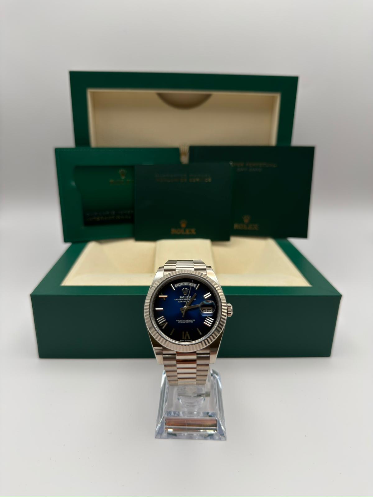 Day-Date 40 Weißgold Blue Ombre Full Set 2024 - 228239